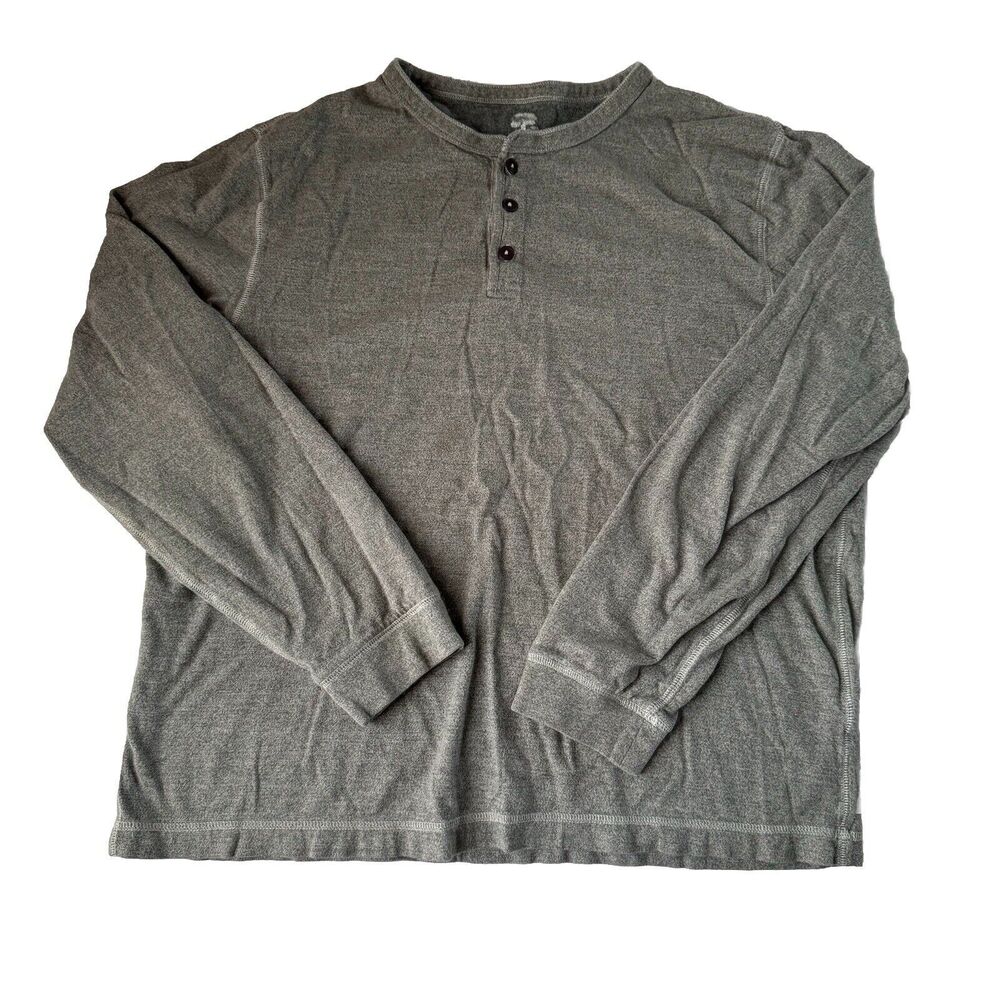 Ocean & Coast Shirt Men’s Light Gray Long Sleeve Henley Tee Size Large